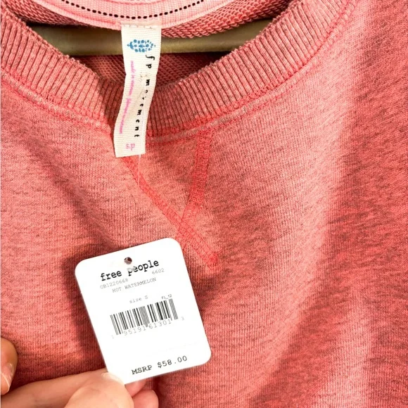 Free People Movement NWT Kick It Muscle Tank Crop Hot Watermelon Warmup Top - Picture 8 of 11